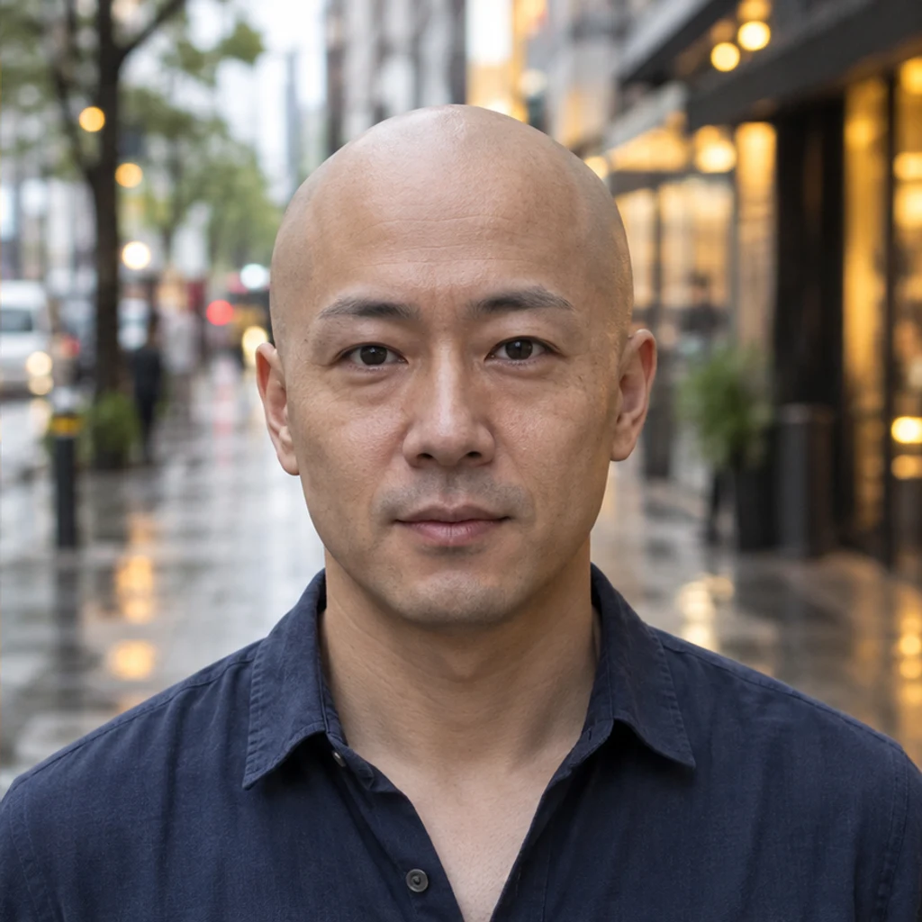 City portrait · short straight hair · Bald preview