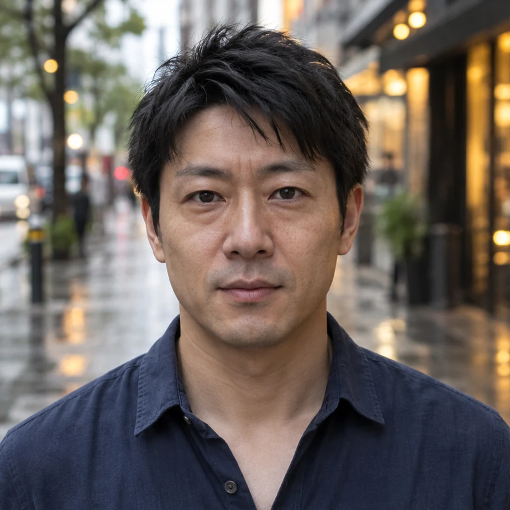 City portrait · short straight hair · With hair