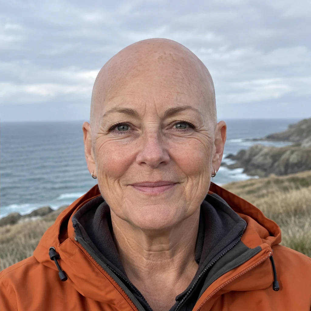 Coastal portrait · silver pixie · Bald preview