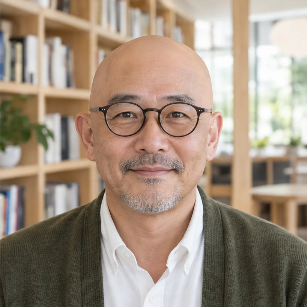 Library portrait · glasses · Bald preview