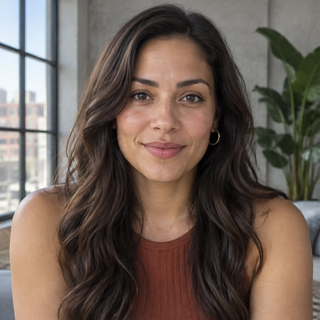 Loft portrait · long brown hair · With hair