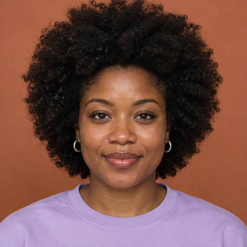 Studio portrait · natural afro · With hair