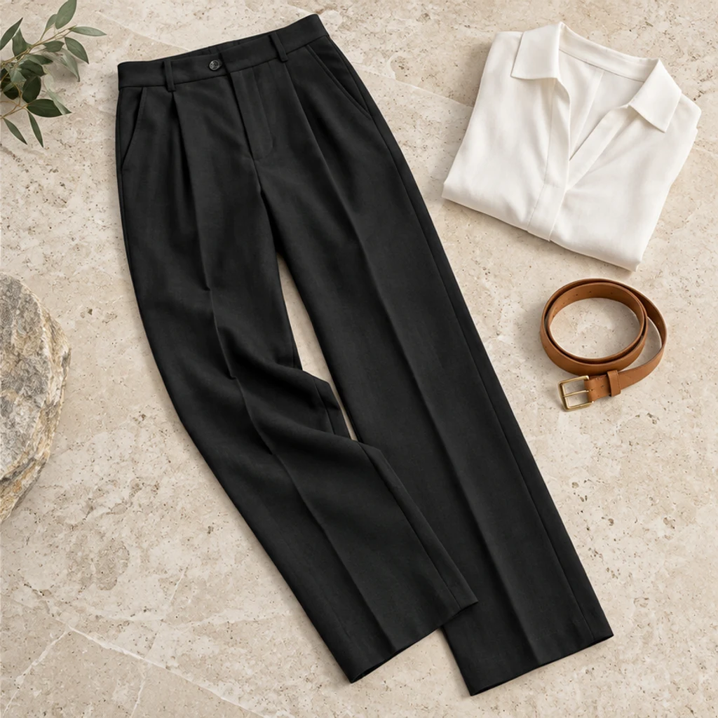 Preto · calça de alfaiataria · Prévia da cor