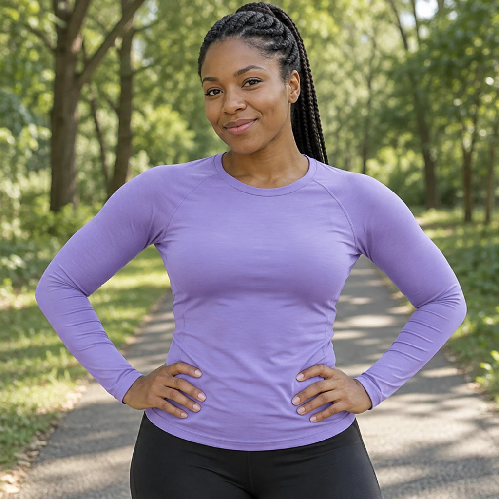 Lavanda · blusa esportiva · Prévia da cor