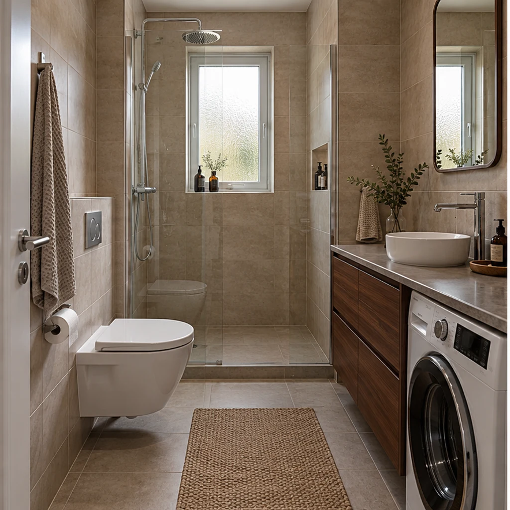 Escandinavo blanco y fresno · Baño original