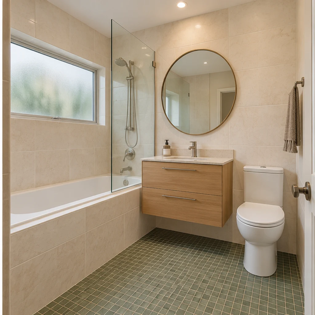 Spa marfil y roble · Propuesta de diseño