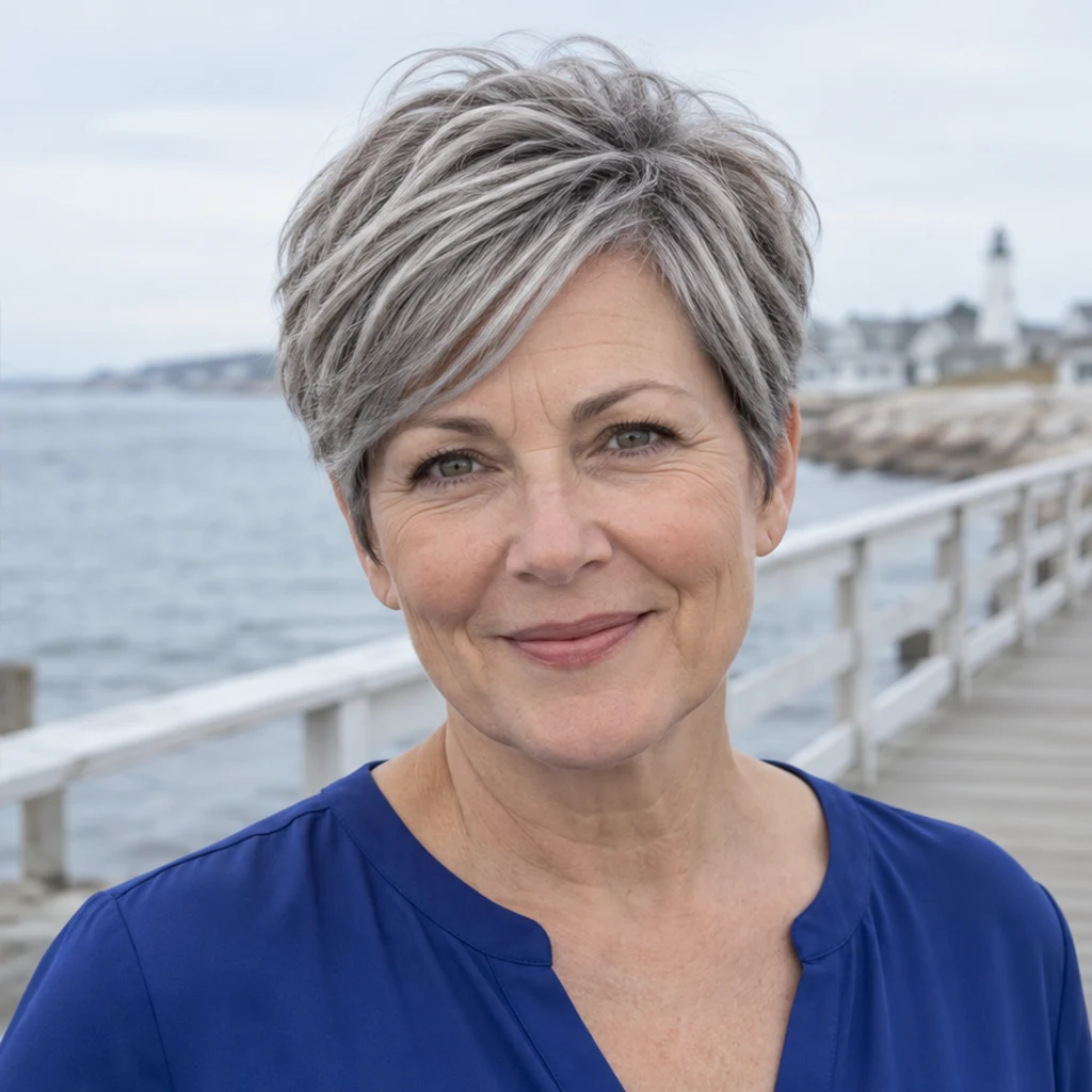 Coastal portrait · silver gray · New-color illustration