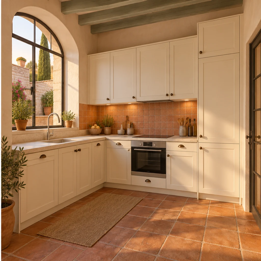 Crema y terracota mediterráneos · Concepto de diseño