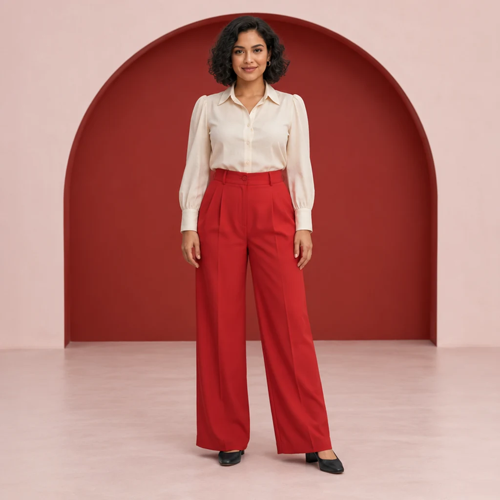 Fashion editorial: hands on hips · Original-pose illustration